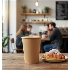 Bicchiere di Carta Kraft-Kraft 12Oz/360ml Ø9cm (50 Pezzi)