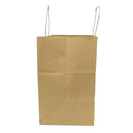 Sacchetti Carta Kraft con Manico Ritorto 80 g/m² 32+16x26cm (25 Pezzi)