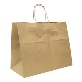 Sacchetti Carta Kraft con Manico Ritorto 80 g/m² 32+16x26cm (25 Pezzi)