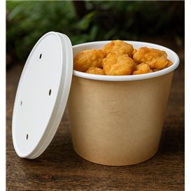 Secchio in cartone Kraft con Coperchio 1750ml (25 Pezzi)