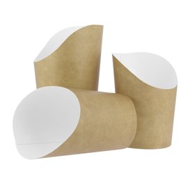 Bicchiere di Cartone Kraft per Fritti e Wrap Ø8,1x14cm (55 Pezzi)