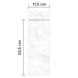 Sacchetto in PE Chiusura Zip e Foro Europeo 11,5x33,5cm G200 (1.000 Pezzi)