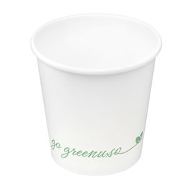 Bicchiere di Cartone "Go Green" Bianco 4Oz/120ml Ø6,2cm (1.000 Pezzi)