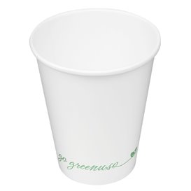 Bicchiere di Cartone "Go Green" Bianco 7Oz/210ml Ø7,0cm (1.000 Pezzi)