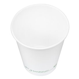 Bicchiere di Cartone "Go Green" Bianco 8Oz/240ml Ø8,0cm (50 Pezzi)