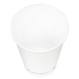 Bicchiere di Cartone "Go Green" Bianco 12Oz/360ml Ø9,0cm (1.000 Pezzi)