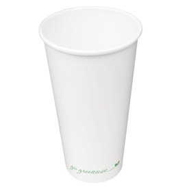 Bicchiere di Cartone "Go Green" Bianco 20Oz/600ml Ø9,0cm (1.000 Uds)