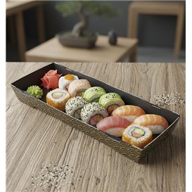 Vassoio per Sushi in Cartone ''Waves'' 22x9cm (400 Pezzi)