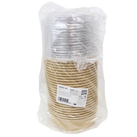 Contenitore di Carta Kraft-Kraft con Coperchio RPET 33Oz/1000 ml (25 Pezzi)