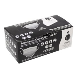 Mascherina a 3 Strati con Elastici in TNT di Tipo I Nero (50 pezzi)