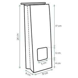 Sacchetto SOS Bianco con chiusura e finestra 9+6x26 cm (1000 Pezzi)