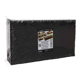 Vassoi di Plastica Effetto Ardesia PS 30x15,8cm (10 Pezzi)