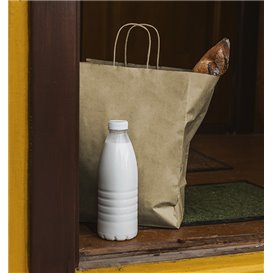 Buste Shopper in Carta Marrone 115g/m² 22+10x27cm (25 Pezzi)