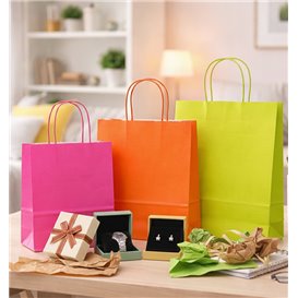 Buste Shopper in Carta Verde 90g/m² 22+10x27cm (250 Pezzi)