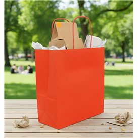 Buste Shopper in Carta Rosso 90g/m² 22+10x27cm (250 Pezzi)