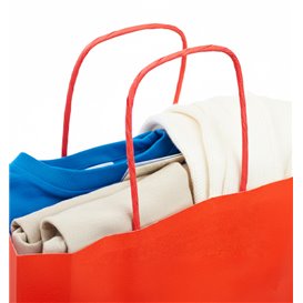 Buste Shopper in Carta Rosso 90g/m² 22+10x27cm (250 Pezzi)