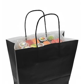 Buste Shopper in Carta Nero90g/m² 24x11x32cm (250 Pezzi)