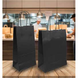 Buste Shopper in Carta Nero90g/m² 24x11x32cm (250 Pezzi)