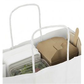 Buste Shopper in Carta Bianca 90g/m² 28+11x32cm (250 Pezzi)