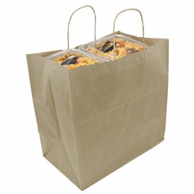 Buste Shopper in Carta Marrone 115g/m² 27+16x31cm (250 Pezzi)
