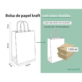 Buste Shopper in Carta 115g/m² 18+8x24cm (250 Pezzi)
