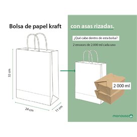 Buste Shopper in Carta 115g/m² 24+11x32cm (25 Pezzi)