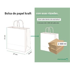 Buste Shopper in Carta Marrone 115g/m² 27+16x31cm (250 Pezzi)