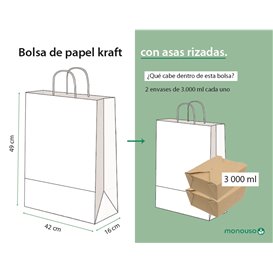 Buste Shopper in Carta Marrone 115g/m² 42+16x49cm (200 Pezzi)