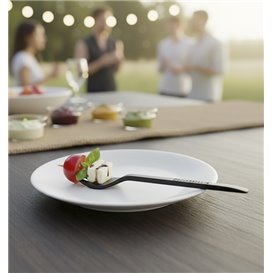 Mini forchetta Plastica Degustazione Nero 100 mm (50 Pezzi)