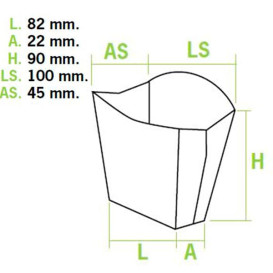 Scatola per Fritte Piccolo 8,2x2,2x9cm (25 Pezzi)