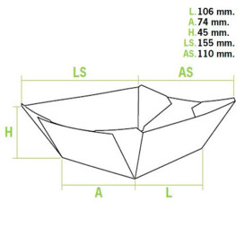 Vaschetta 350ml Carta 10,6x7,3x4,5cm (1000 Pezzi)