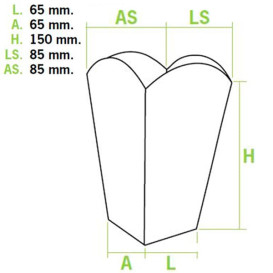 Scatola Pop Corn Piccolo Bianca 45 gr 6,5x8,5x15cm (700 Pezzi)
