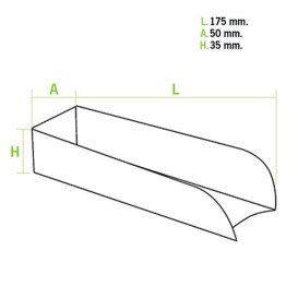 Porta Kraft Hot Dog 17x5x3,5cm (100 Pezzi)