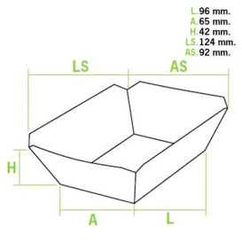 Vaschetta 250ml Kraft 9,6x6,5x4,2cm (25 Pezzi)