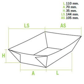 Vaschetta 300ml Kraft 11x7x3,5cm (25 Pezzi)