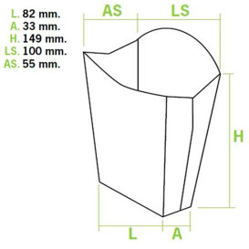 Scatola Kraft per Fritte Grande 8,2x4,5x14,9cm (25 Pezzi)