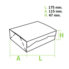 Scatola di Carta Pasticcerie 17,5x11,5x4,7cm 250g Bianco (20 Pezzi)