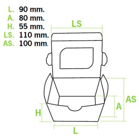 Contenitore di Carta Premium 11x10x5,5cm 400ml (10 Pezzi)