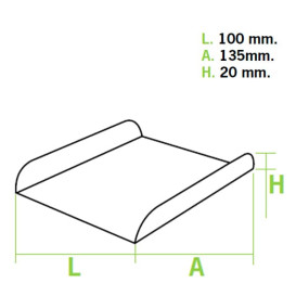 Vassoio di Carta Bianco per Gaufres 13,5x10cm (100 Pezzi)