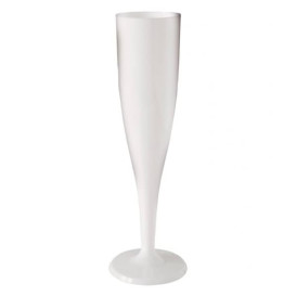 Calice Plastica a Champagne Bianco 115ml 1P (6 Pezzi)