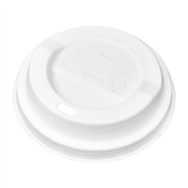 Coperchio Travel in Fibra di Legno Bianco con Foro Ø8,0cm (50 Pezzi)