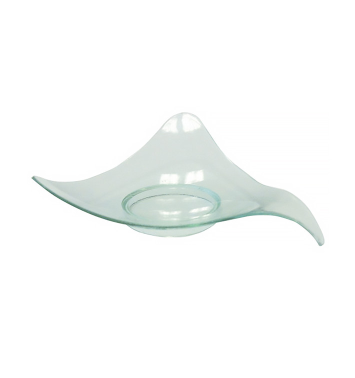 Piattino Degustazione Triangolare Curvo Trans. 8cm Piattino Degustazione Triangolare Curvo Trans. 8cm