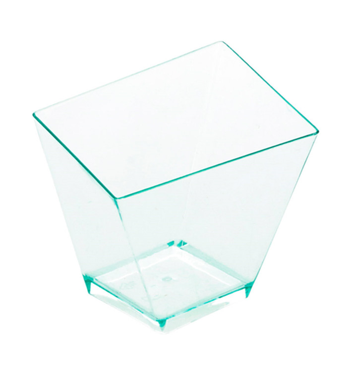 Miniciotola di Plastica Quadrata Degustazione "Water Green" PS 5,6x5,6cm Miniciotola di Plastica Quadrata Degustazione "Water Green" PS 5,6x5,6cm