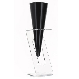 Calice di Plastica "Cono" a Champagne Nero 100ml 