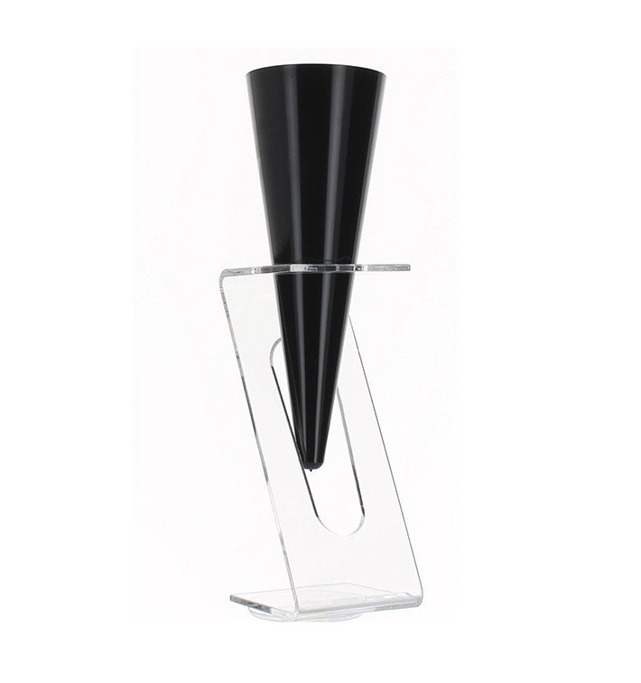 Calice di Plastica "Cono" a Champagne Nero 100ml 