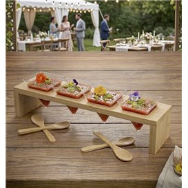 Mini Vassoio di Bambù 6x5x1,5cm (10 Pezzi)