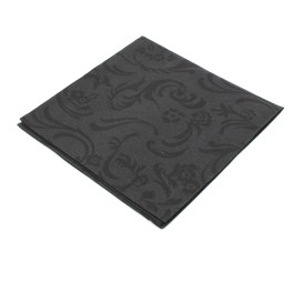 Tovagliolo Damascato di Airlaid Nero 40x40cm (50 Pezzi)