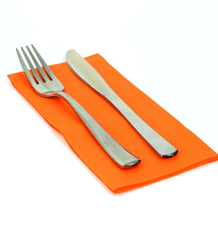 Tovagliolo di Carta 1/8 40x40cm Arancione Punta-Punta Tovagliolo di Carta 1/8 40x40cm Arancione Punta-Punta