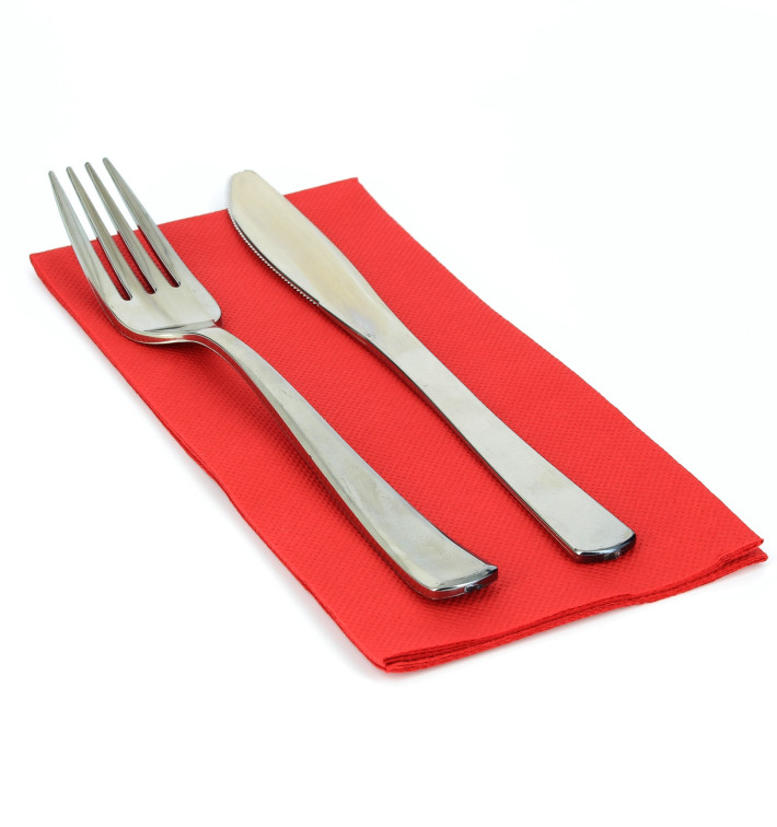 Tovagliolo di Carta 1/8 40x40cm Rosso Punta-Punta Tovagliolo di Carta 1/8 40x40cm Rosso Punta-Punta