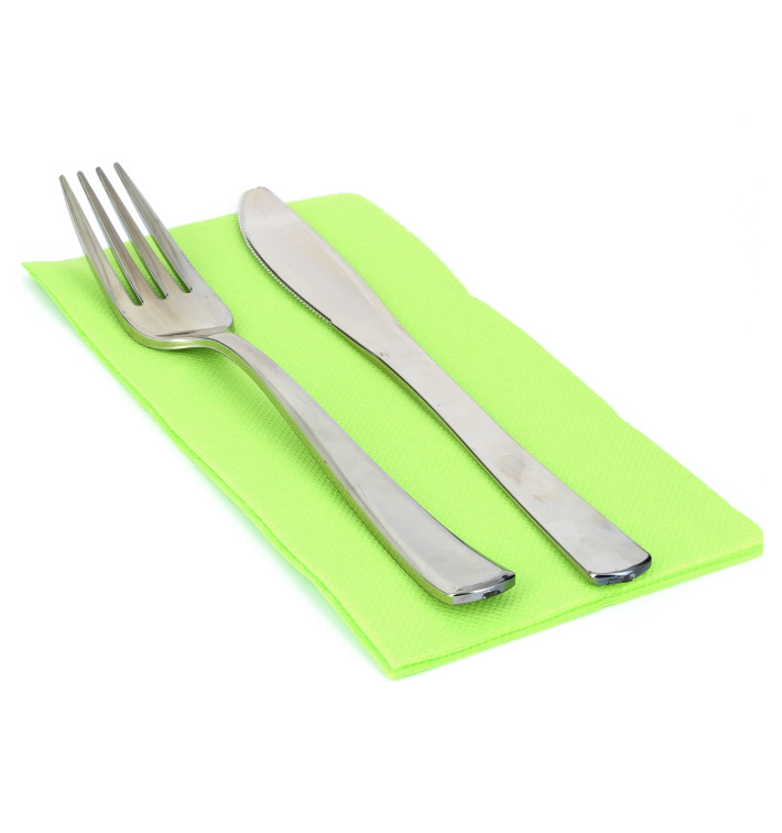 Tovagliolo di Carta 1/8 40x40cm Pistacchio Punta-Punta Tovagliolo di Carta 1/8 40x40cm Pistacchio Punta-Punta